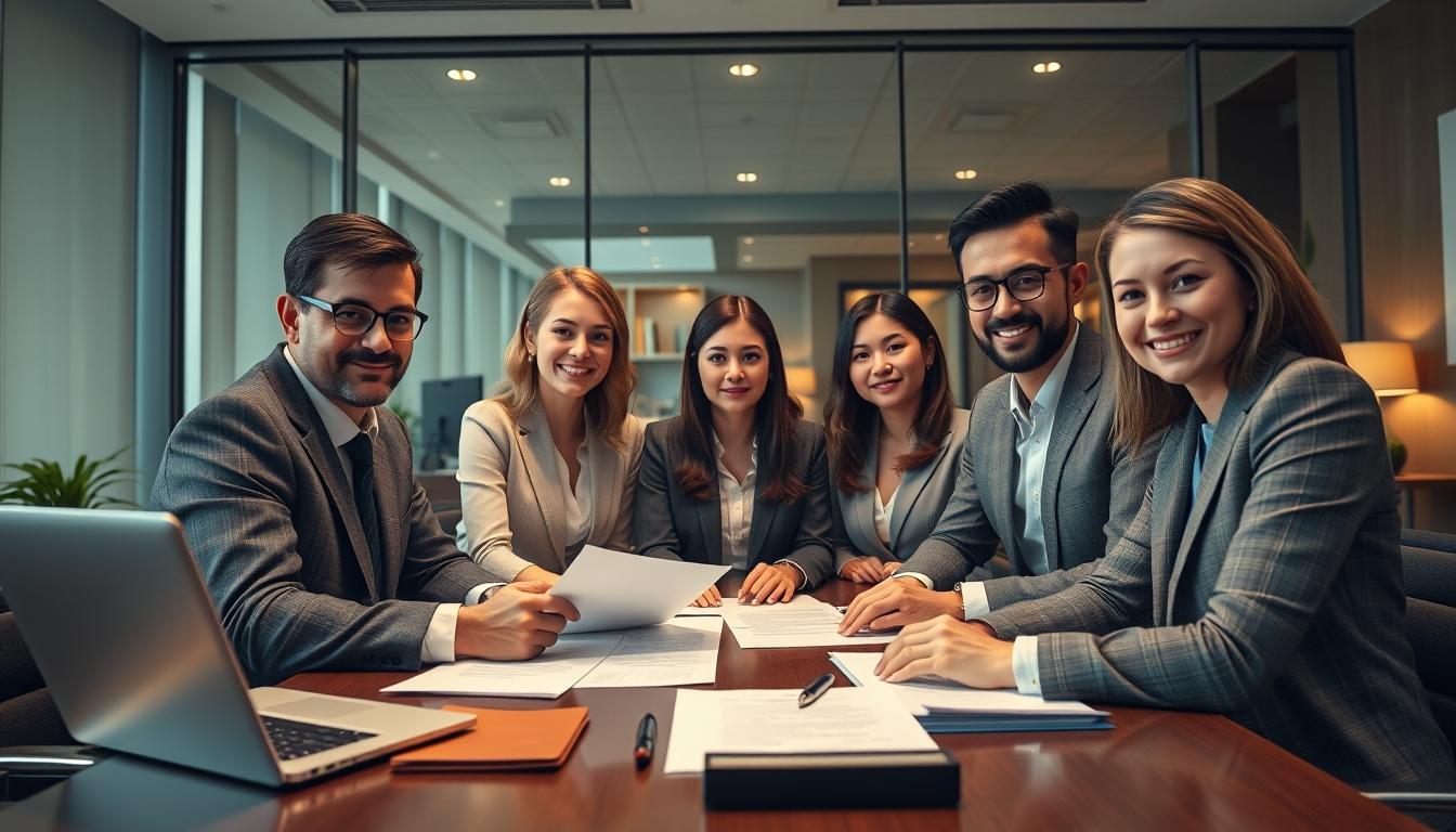 Senior legal team and family support